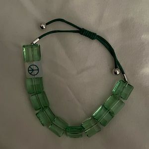 Swarovski Petra Peace Square Crystal Cord Slider Bracelet